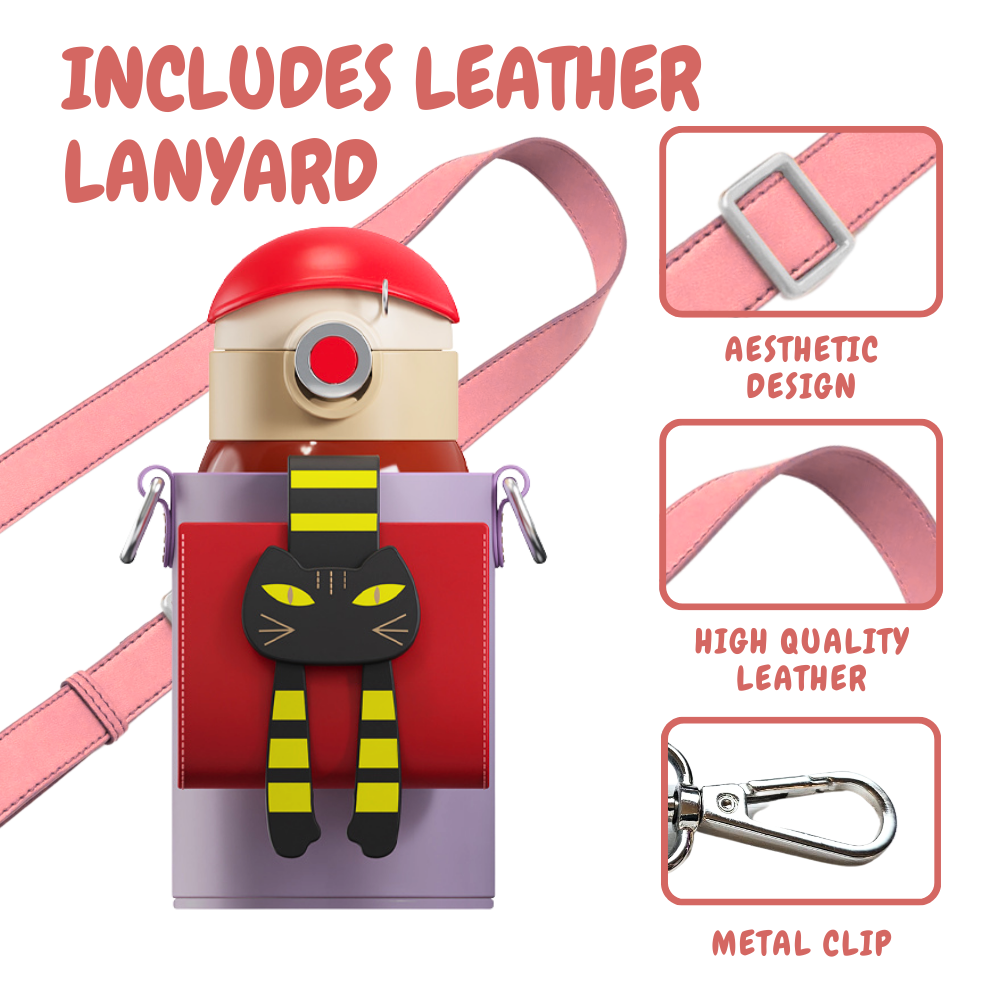 Lying Cat Thermos Cup With Sleeve