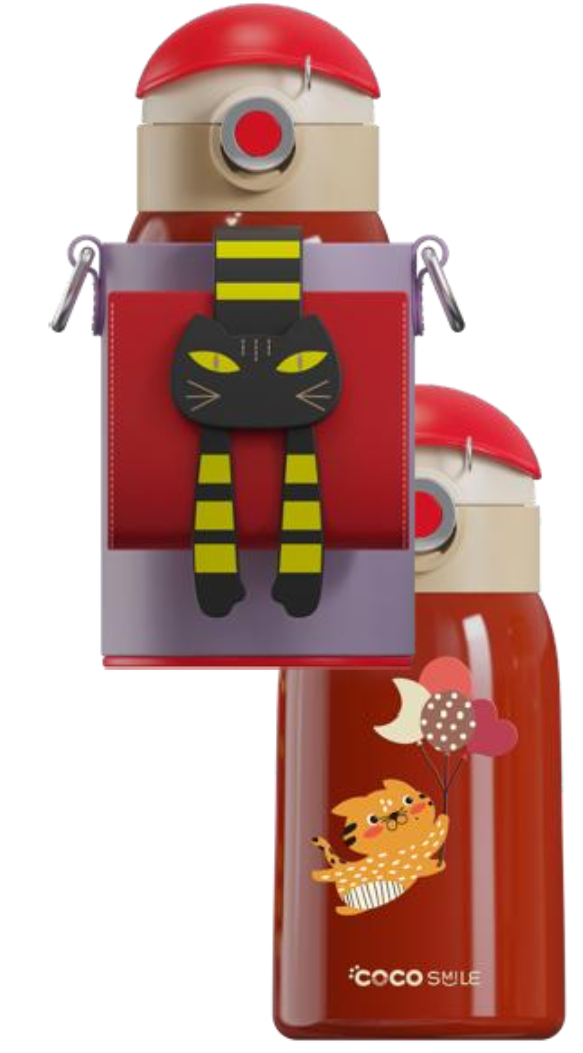 Lying Cat Thermos Cup With Sleeve